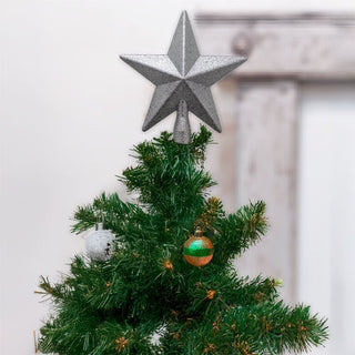 Silver Star Christmas Tree Topper | Sparkling Silver Christmas Tree Topper