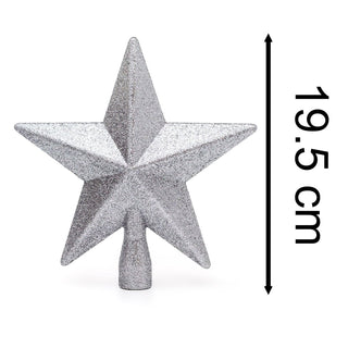 Silver Star Christmas Tree Topper | Sparkling Silver Christmas Tree Topper