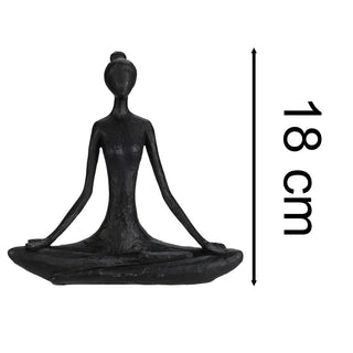 Sitting Yoga Lady Statue | Yoga Pose Figurine Abstract Sculpture - 18cm