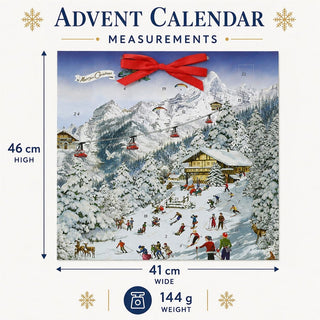 Skiing Advent Calendar, 46cm Nostalgic Mountain Large Christmas Picture Calendar