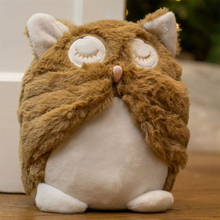Sleepy Owl Doorstop | Decorative Fabric Barn Owl Weighted Indoor Door Stop 18cm