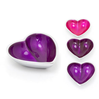 Small Recycled Aluminium Heart Dish | Heart Shaped Snack Bowl Dip Bowl Vanity Bowl | Heart Dish Trinket Dish Key Bowl Jewellery Dish - Colour Varies One Supplied