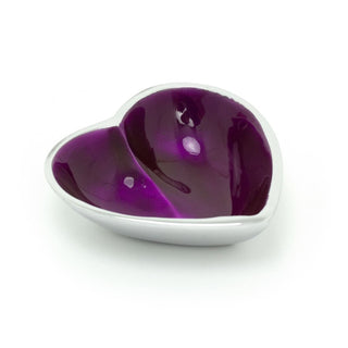 Small Recycled Aluminium Heart Dish | Heart Shaped Snack Bowl Dip Bowl Vanity Bowl | Heart Dish Trinket Dish Key Bowl Jewellery Dish - Colour Varies One Supplied