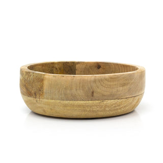 Small Round Mango Wood Fruit Bowl | Handcrafted Rustic Wooden Serving Bowl 20cm