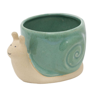 Snail Planter, 15cm Ceramic Snail - Shaped Plant Pot, Novelty Flower Pot