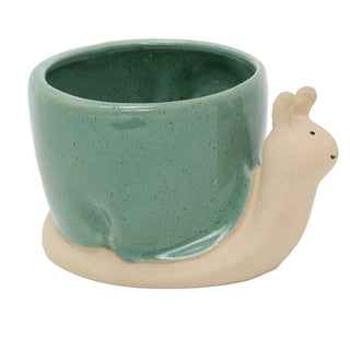 Snail Planter, 15cm Ceramic Snail - Shaped Plant Pot, Novelty Flower Pot