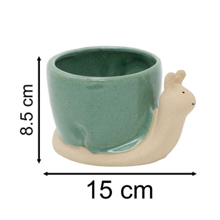 Snail Planter, 15cm Ceramic Snail - Shaped Plant Pot, Novelty Flower Pot