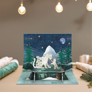 Snow Leopards Pop & Slot 3D Decoration | Build Your Own Winter Landscape Diorama