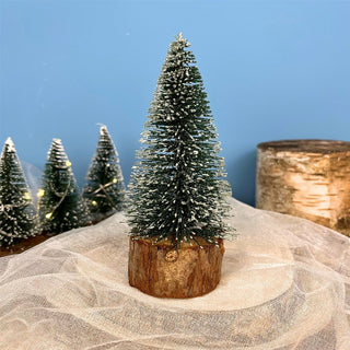 Snowy Green Mini Bottle Brush Christmas Tree | Snow - Flocked Pine Tree - 15cm