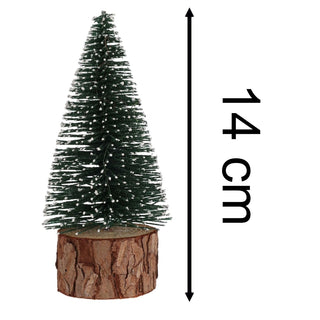 Snowy Green Mini Bottle Brush Christmas Tree | Snow - Flocked Pine Tree - 15cm