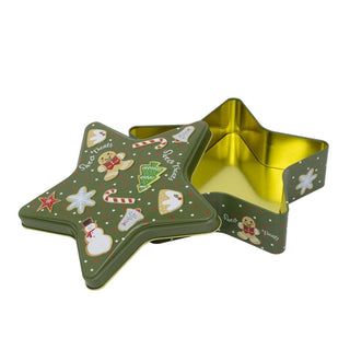 Star - Shaped Christmas Tin Storage Boxes | Cookie Biscuit Tin Star Gift Box 19cm