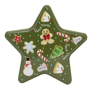 Star - Shaped Christmas Tin Storage Boxes | Cookie Biscuit Tin Star Gift Box 19cm