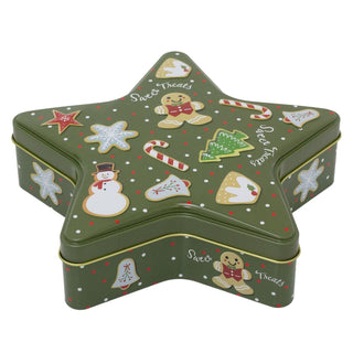 Star - Shaped Christmas Tin Storage Boxes | Cookie Biscuit Tin Star Gift Box 19cm