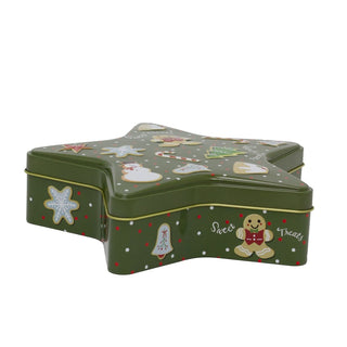 Star - Shaped Christmas Tin Storage Boxes | Cookie Biscuit Tin Star Gift Box 19cm