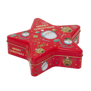 Star - Shaped Christmas Tin Storage Boxes | Cookie Biscuit Tin Star Gift Box 19cm