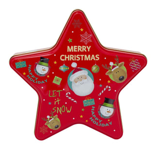 Star - Shaped Christmas Tin Storage Boxes | Cookie Biscuit Tin Star Gift Box 19cm