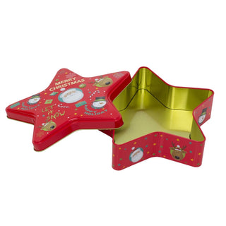Star - Shaped Christmas Tin Storage Boxes | Cookie Biscuit Tin Star Gift Box 19cm