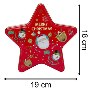 Star - Shaped Christmas Tin Storage Boxes | Cookie Biscuit Tin Star Gift Box 19cm