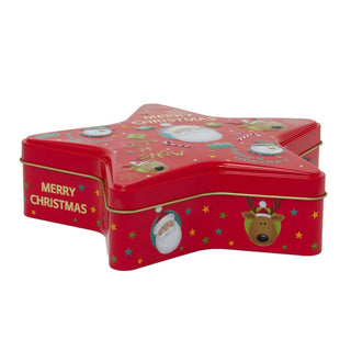 Star - Shaped Christmas Tin Storage Boxes | Cookie Biscuit Tin Star Gift Box 19cm