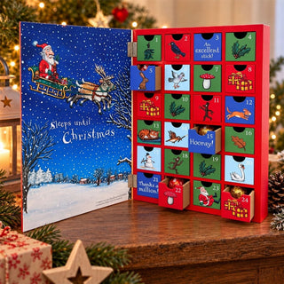 Stick Man Wooden Fill Your Own Advent Calendar with Drawers, Christmas Countdown