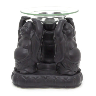 Stoneware Buddha Statue Essential Oil Fragrance Burner | Oil Burner Tealight Candle Holder | Wax Melt Aromatherapy Lamp - Colour Varies One Supplied