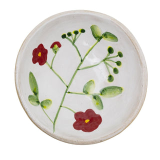 Stoneware Red Flower Mini Bowl, 11cm Durable Small Serving Dish for Snacks