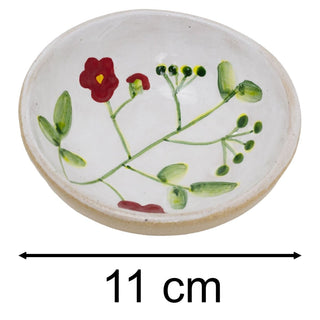 Stoneware Red Flower Mini Bowl, 11cm Durable Small Serving Dish for Snacks