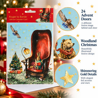 Storytime Christmas Advent Calendar Greetings Card, Rabbit Woodland Design