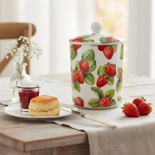 Strawberry Field Storage Jar, 720ml Ceramic Airtight Kitchen Container