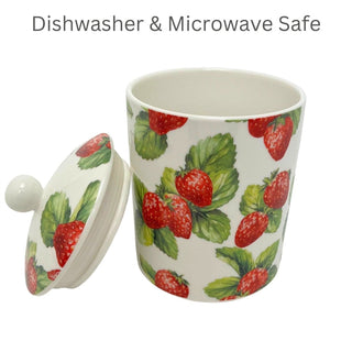 Strawberry Field Storage Jar, 720ml Ceramic Airtight Kitchen Container