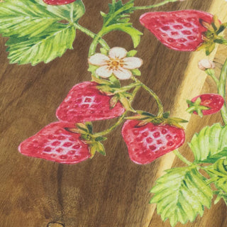 Strawberry Wooden Lazy Susan | Acacia Wood Rotating Serving Platter - 35cm