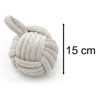 Stylish Grey Chunky Fabric Nautical Knot Doorstop | Nautical Seaside Monkey's Fist Door Stop | Decorative Grey Beach Knot Door Stopper Ball