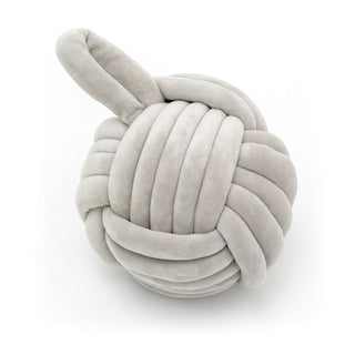Stylish Grey Chunky Fabric Nautical Knot Doorstop | Nautical Seaside Monkey's Fist Door Stop | Decorative Grey Beach Knot Door Stopper Ball