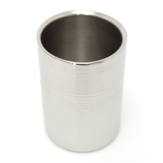 Stylish Hammered Silver Stainless Steel Bottle Wine Cooler | Prosecco Chiller Champagne Wine Ice Bucket | Double Walled Wine Bottle Holders