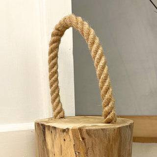 Stylish Teak Door Stop With Rope Handle ~ Novelty Wooden Doorstop