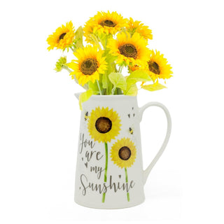 Sunflower Ceramic Water Jug Pitcher ~ Decorative Flower Vase - You Are My Sunshine