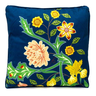 Sussex Blue Floral Fabric Scatter Cushion | Cushion for Sofa, Bed, Chairs 40cm