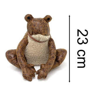 Tad Frog Doorstop | Novelty Faux Leather Toad Shaped Animal Door Stop - 24cm