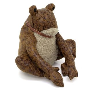 Tad Frog Doorstop | Novelty Faux Leather Toad Shaped Animal Door Stop - 24cm