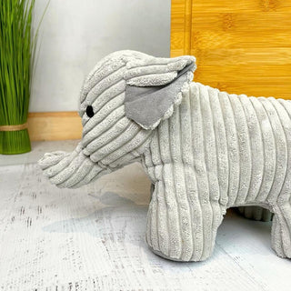 Take Me Home Doorstop Ribbed Fabric Elephant Door Stop