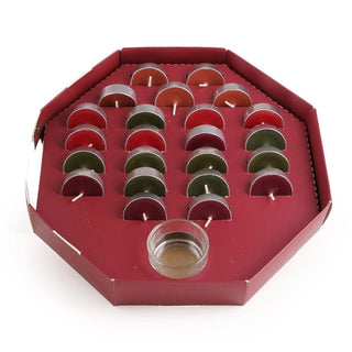 Tealight Candle Christmas Advent Calendar, 24 Tealights with Glass Holder