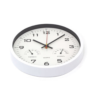 Temperature Humidity Wall Clock | Round Hygrometer Thermometer Wall Clock - 25cm