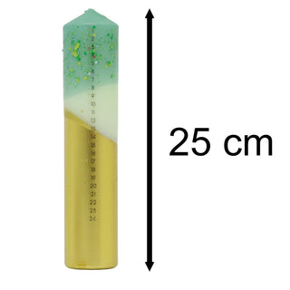 The Colour Emporium Crushed Emerald Hand - dipped Christmas Advent Pillar Candle