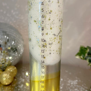 The Colour Emporium Gilded Silver Hand - dipped Christmas Advent Pillar Candle