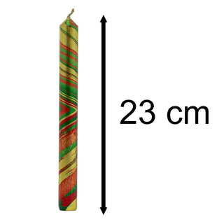 The Colour Emporium Set of 3 Metallic Hand - dipped Marbled Christmas Candles