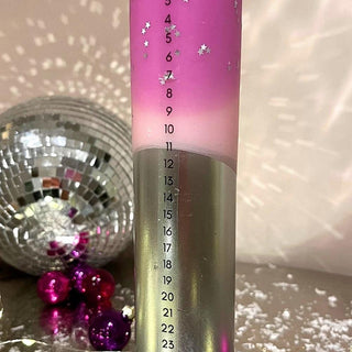 The Colour Emporium Stardust Blush Hand - dipped Christmas Advent Pillar Candle