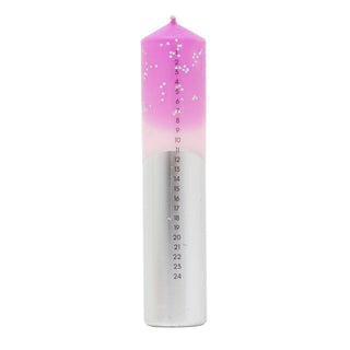 The Colour Emporium Stardust Blush Hand - dipped Christmas Advent Pillar Candle