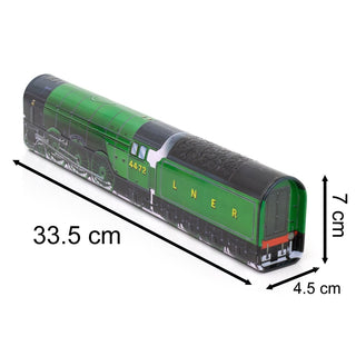 The Flying Scotsman Train Tin | Green Metal Steam Train Shaped Storage Tin 33cm