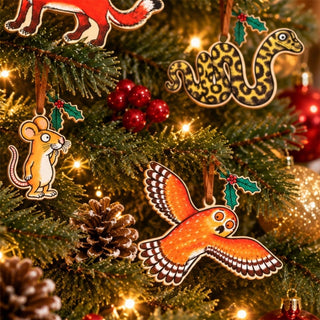 The Gruffalo & Friends Set of 5 Wooden Christmas Tree Decorations, Gisela Graham