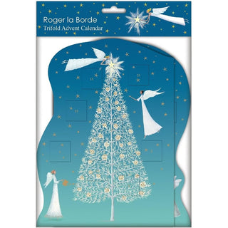 Three Angels Trifold Christmas Advent Calendar, 22.5cm 24 Door Picture Calendar